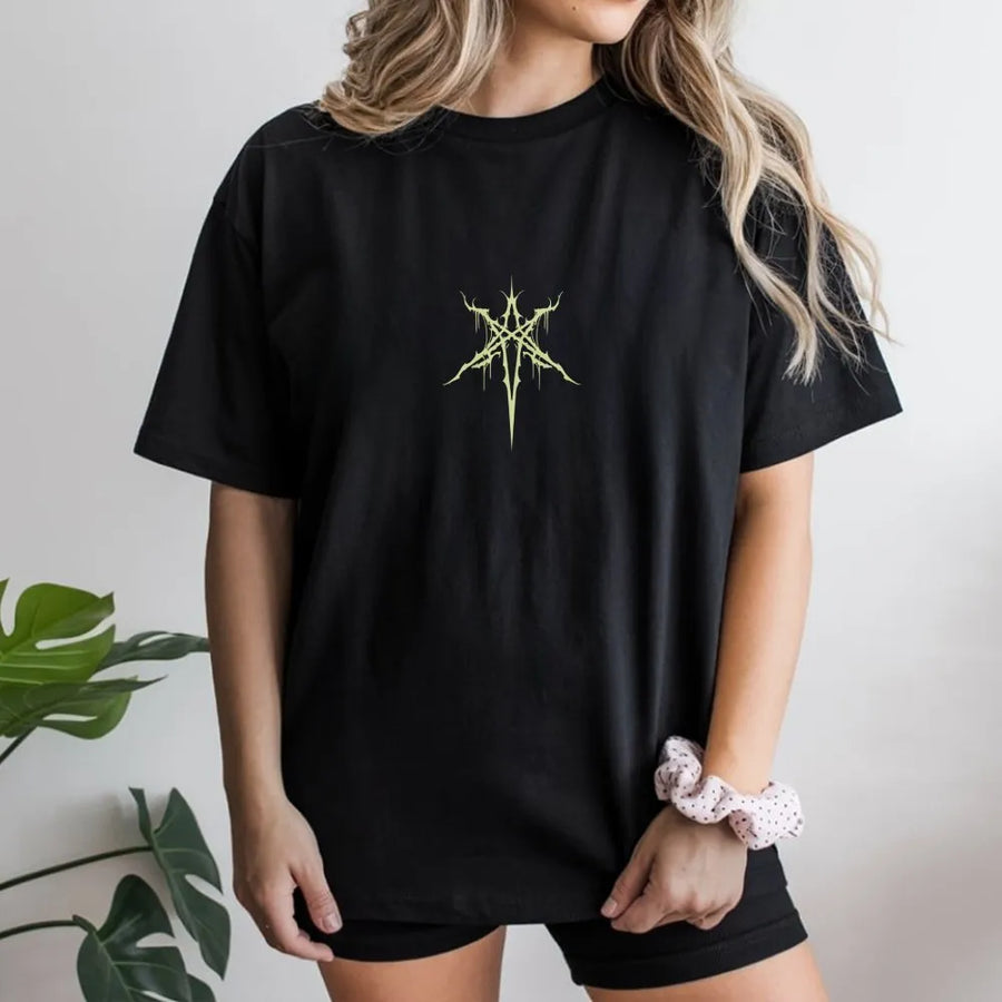 Black Metal T-Shirt | Brutal Unreadable Logo Graphic | Premium Soft Cotton | Gift for Metalhead, Gothic Alt Apparel