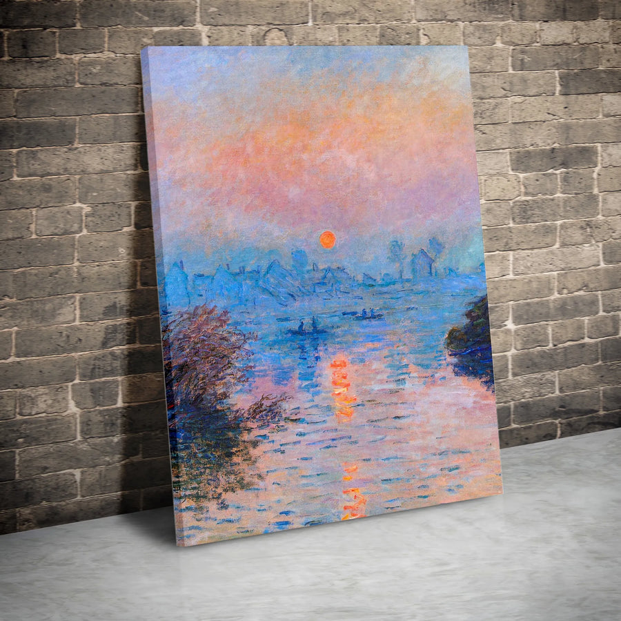 Claude Monet Impression Sunrise Canvas Wall Art | Famous Impressionist Painting Print | Premium 1.25 Inch Gallery Wrap | Museum Quality Home Decor