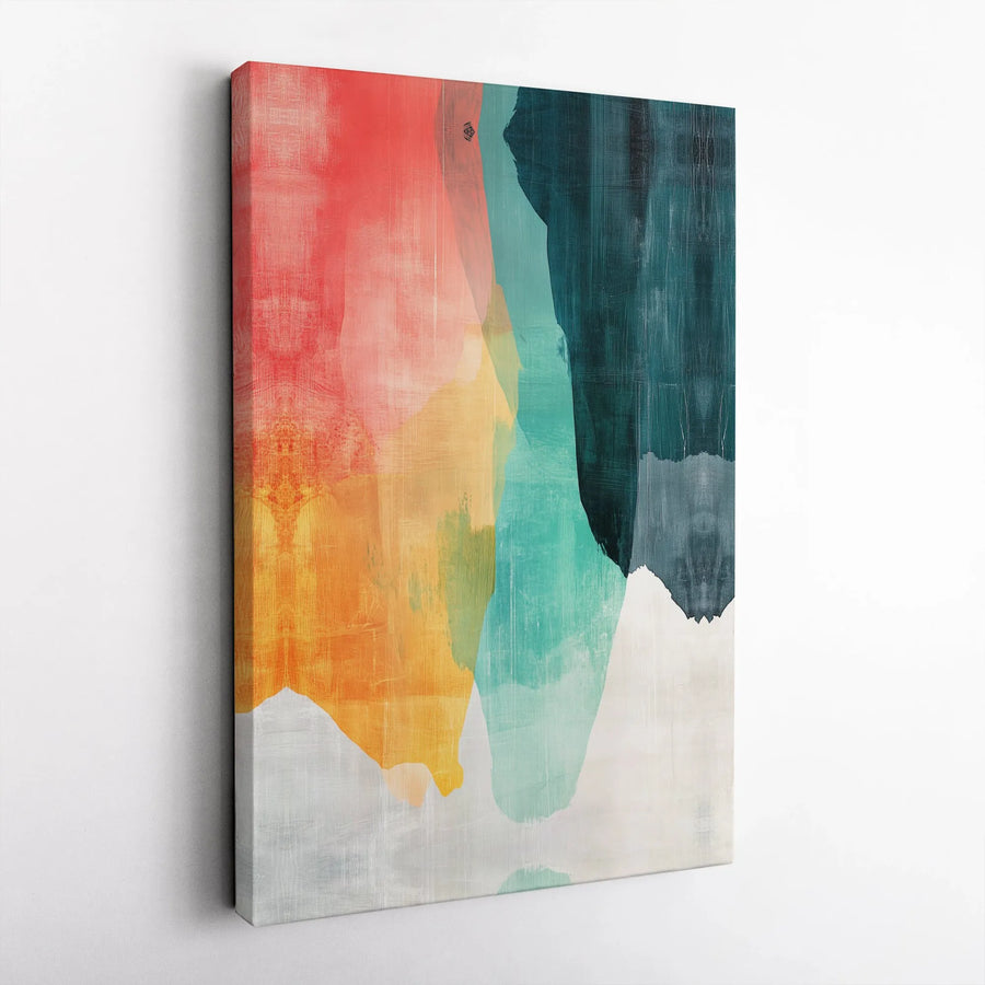 Abstract Canvas Wall Art | Modern Color Block Painting Print | Thick Gallery Wrapped Canvas | Premium Living Room & Office Decor
