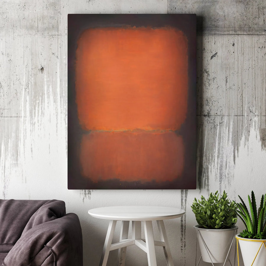 Abstract Canvas Wall Art | Orange and Red Color Field Painting | Premium Gallery-Wrapped Print | Modern Minimalist Home Office Decor