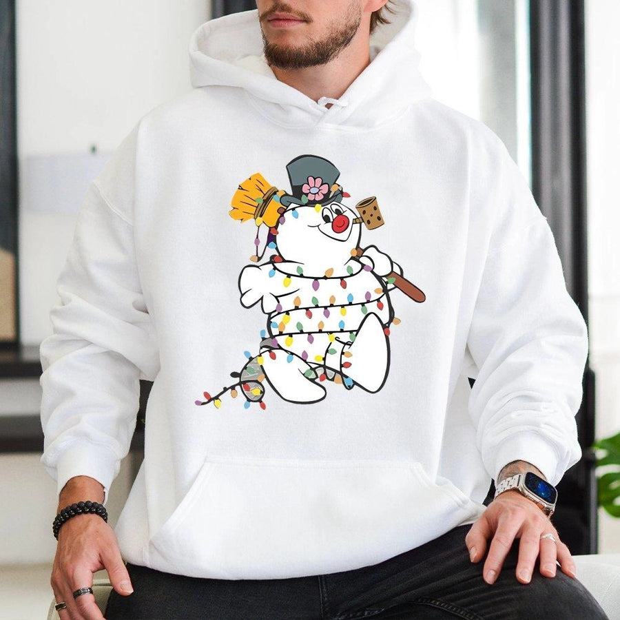 Snowman Christmas Hoodie | Festive Holiday Cartoon Graphic | Premium Cotton Blend Sweatshirt | Cute Winter Gift for Women and Men