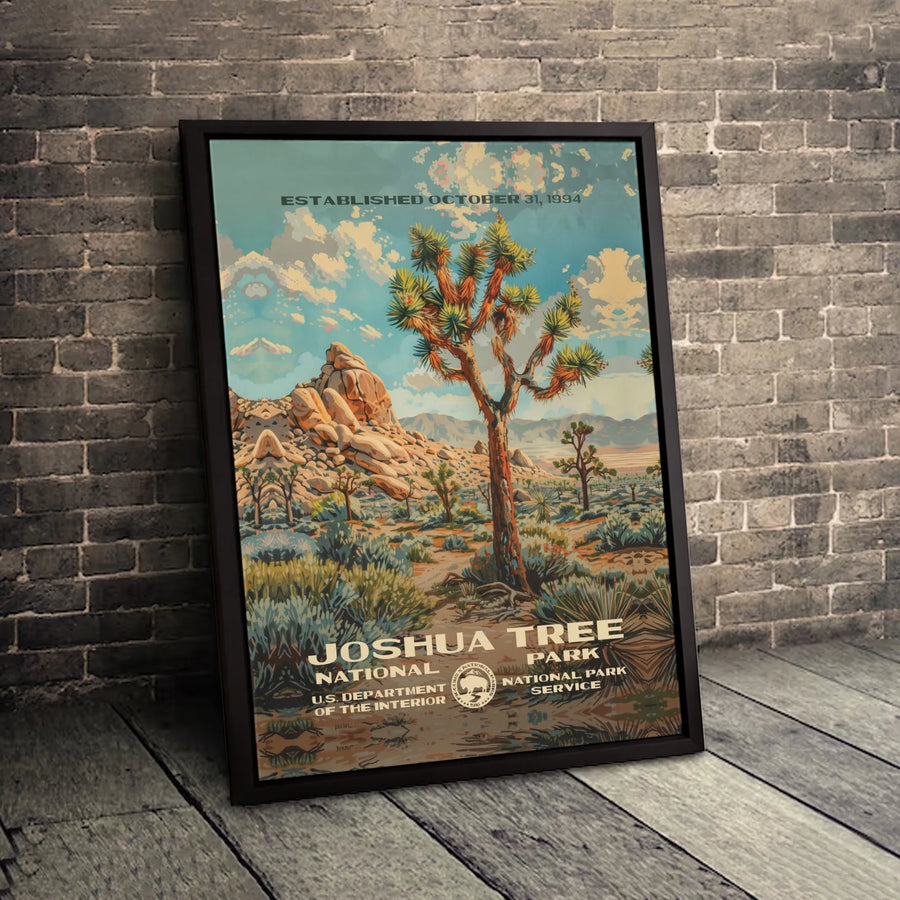 Joshua Tree National Park Canvas Wall Art | Vintage Travel Poster Print | Gallery-Quality 1.25" Profile | Nature Lover Gift & Desert Decor