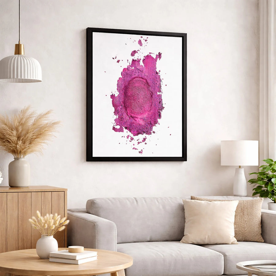 Pink Thumbprint Wall Art | Modern Abstract Fingerprint Canvas | Premium Gallery Wrapped Decor | Unique Home Office Gift