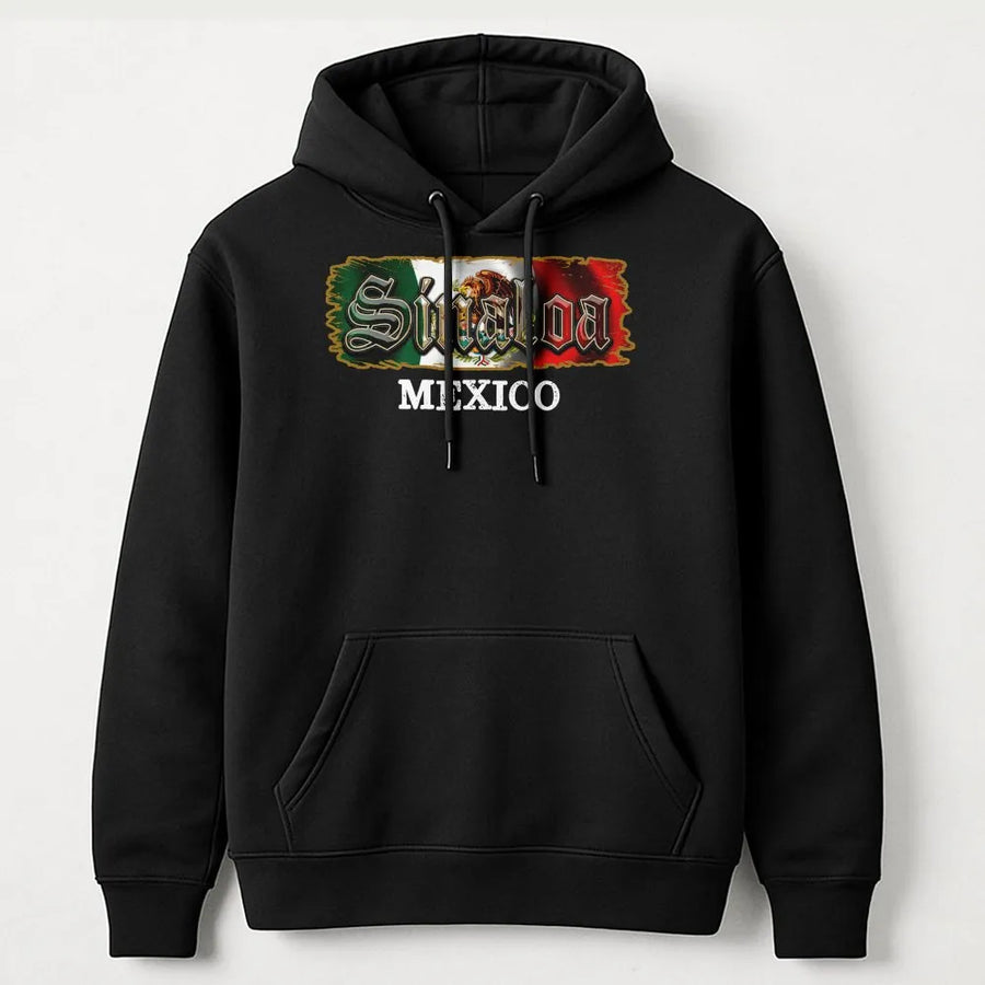 Sinaloa Mexico Hoodie | Vintage Distressed Mexican Flag Graphic | Premium Cotton-Blend | Mexican Heritage Pride Gift for Men & Women