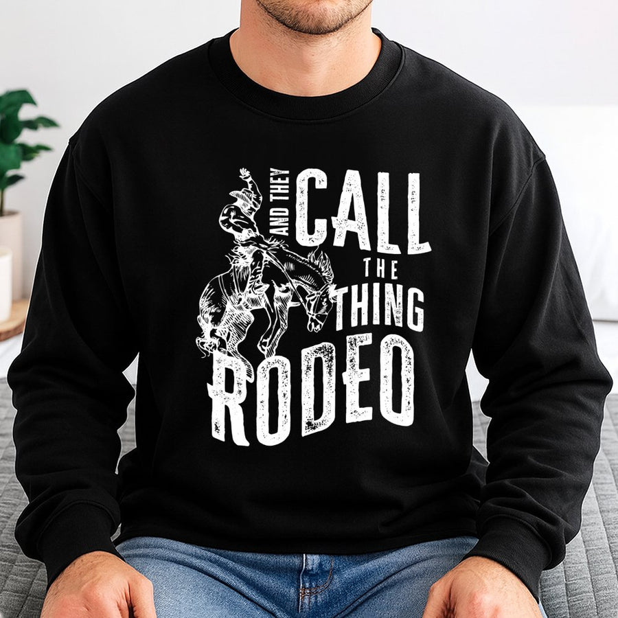 Rodeo Sweatshirt | Vintage Western Graphic Bull Riding Design | Premium Cotton Blend | Country Style Gift for Cowboy and Cowgirl Lovers