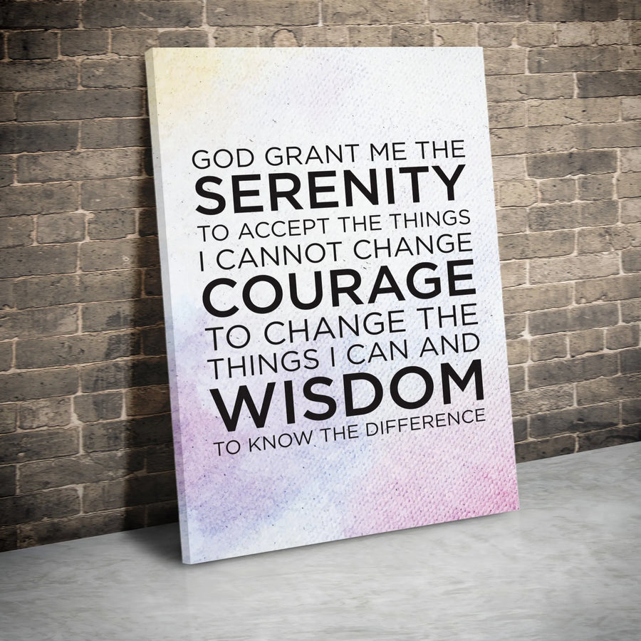 Serenity Prayer Canvas Wall Art | Inspirational Christian Quote Art | Premium Canvas Print | Spiritual Uplifting Decor Gift