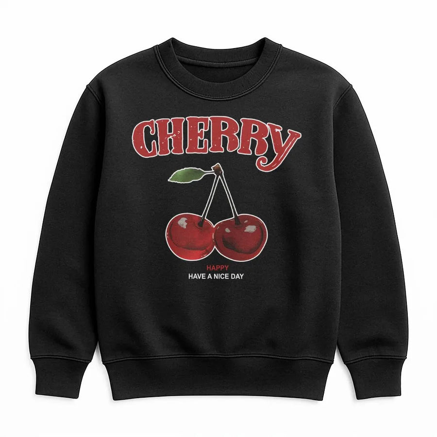 Cherry Graphic Sweatshirt | Cute Fruit Aesthetic Pullover | Premium Cotton Blend Crewneck | Trendy Retro Fruit Gift For Her