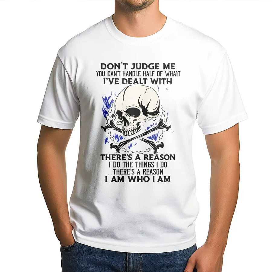 Dont Judge Me Skeleton T-Shirt | Edgy Graphic Quote Tee | 100% Cotton Premium Quality | Aesthetic Streetwear Gift for Men and Women