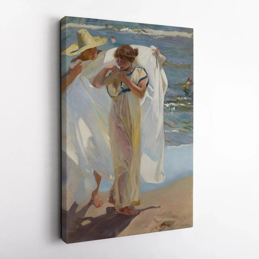 Joaquin Sorolla After the Bath Canvas Print | Impressionist Beach Scene Wall Art | Premium Fine Art Reproduction | Collector's Home Decor Gift