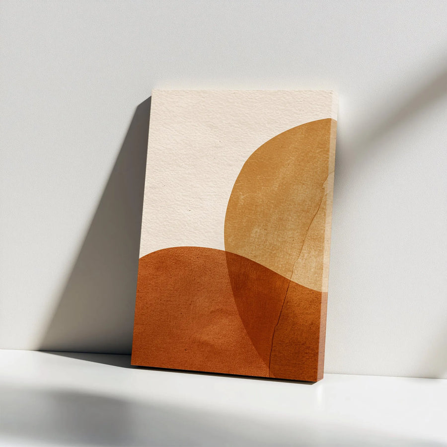 Abstract Canvas Wall Art | Terracotta & Earth Tone Geometric Print | Premium Gallery Wrap Canvas | Modern Minimalist Living Room Decor Gift