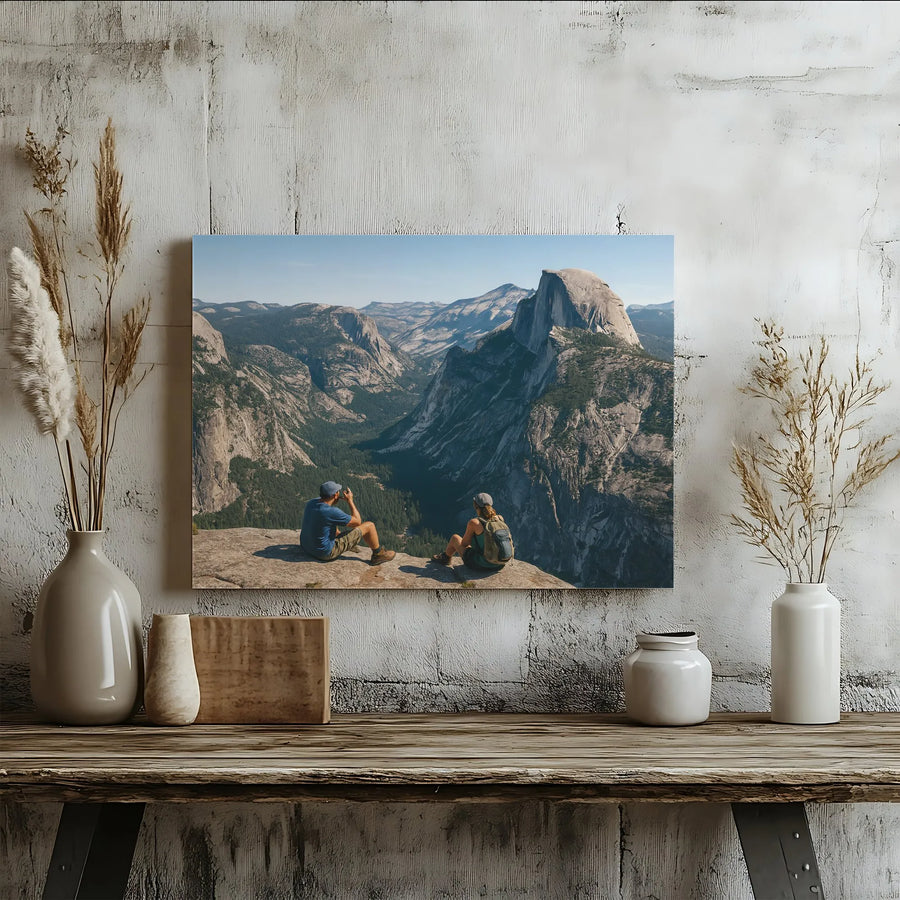 Yosemite Half Dome Canvas Wall Art | Panoramic Mountain Landscape Print | Premium Gallery Wrapped Decor | Gift for Hikers & Nature Lovers