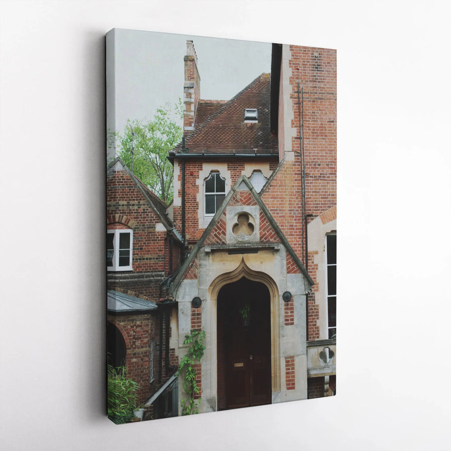 English Manor House Vertical Canvas | Architectural Photography Wall Art | Premium 1.25" Thick Gallery Canvas | Classic Home Decor Gift