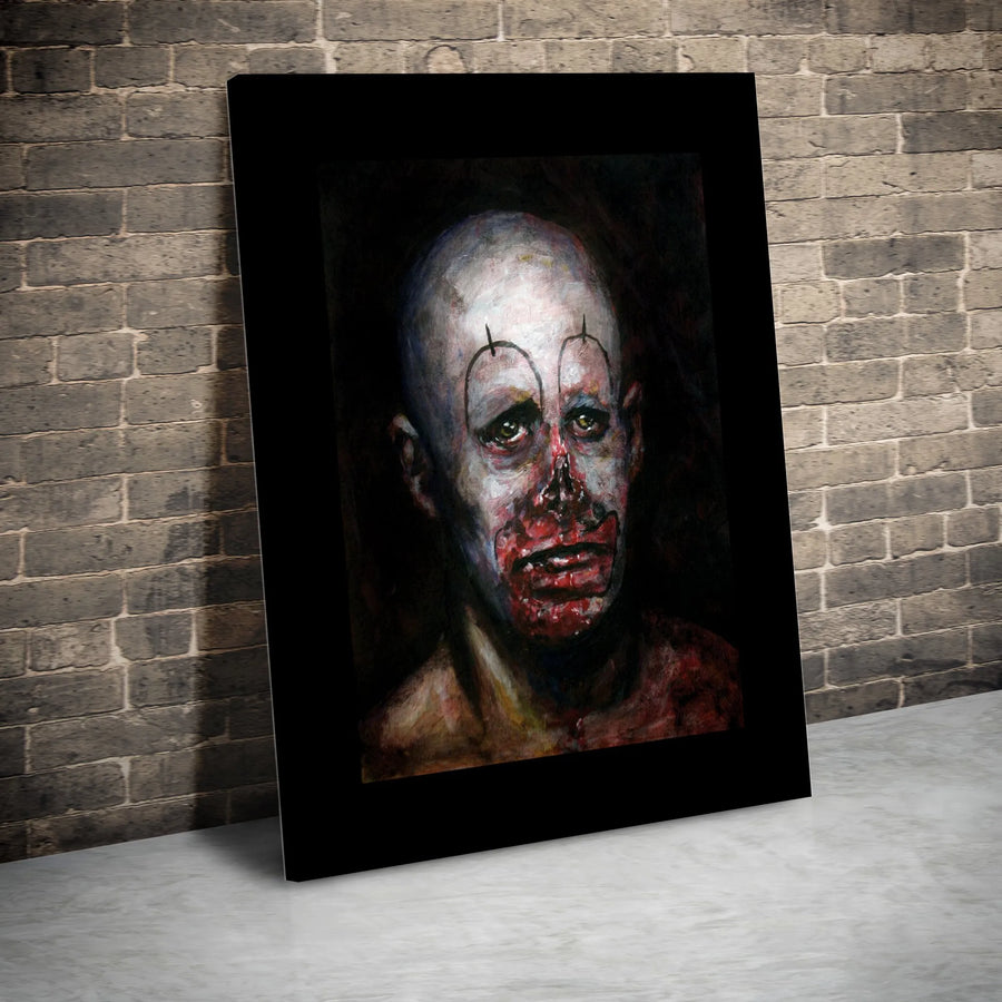 Creepy Clown Canvas Print | Macabre Portrait Painting | Premium Gallery Wrapped Canvas | Gothic Home Decor Gift