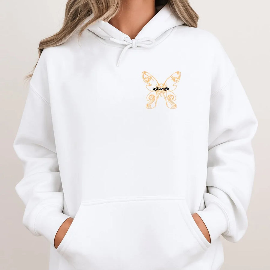 Mystic Butterfly Hoodie | Evil Eye Line Art Graphic | Soft Cotton Blend Pullover | Witchy Aesthetic Clothing Gift for Her