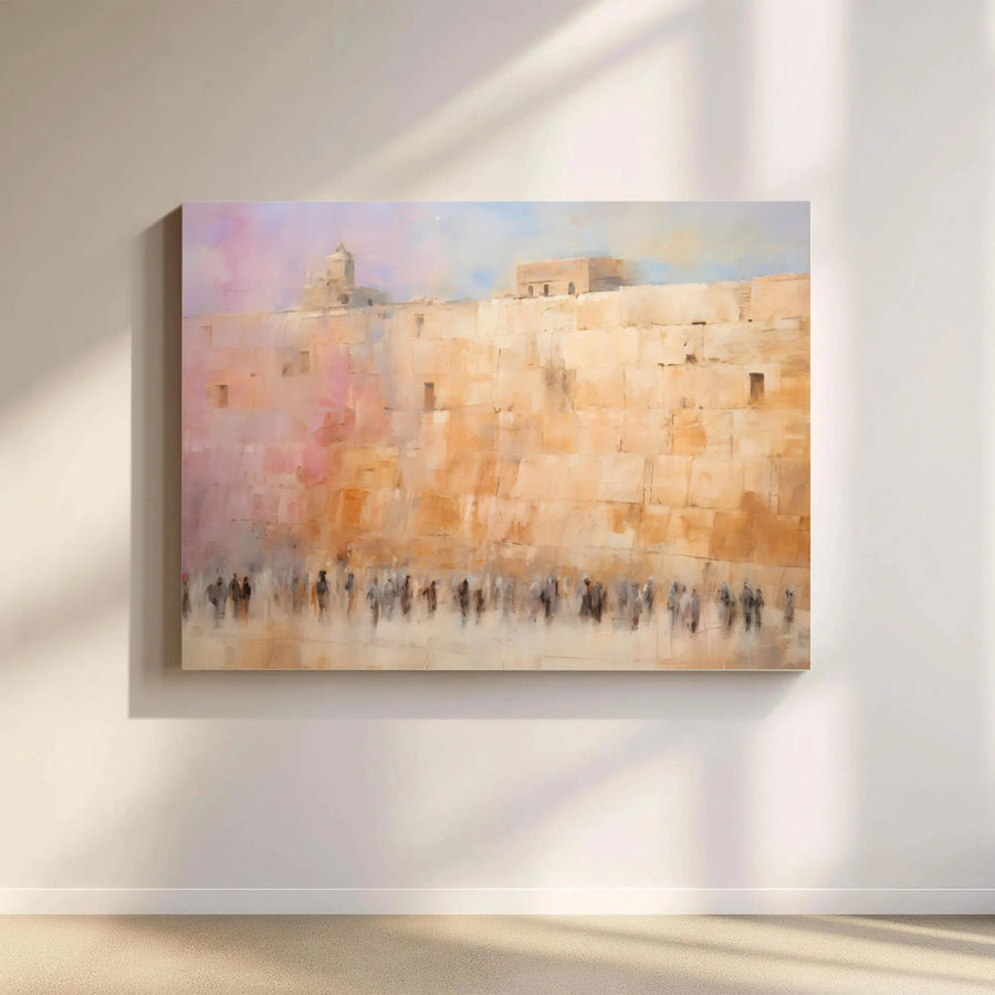 Western Wall Jerusalem Canvas Print | Impressionist Holy Land Wall Art | Premium 1.25-Inch Gallery Wrap | Spiritual Home Decor Gift