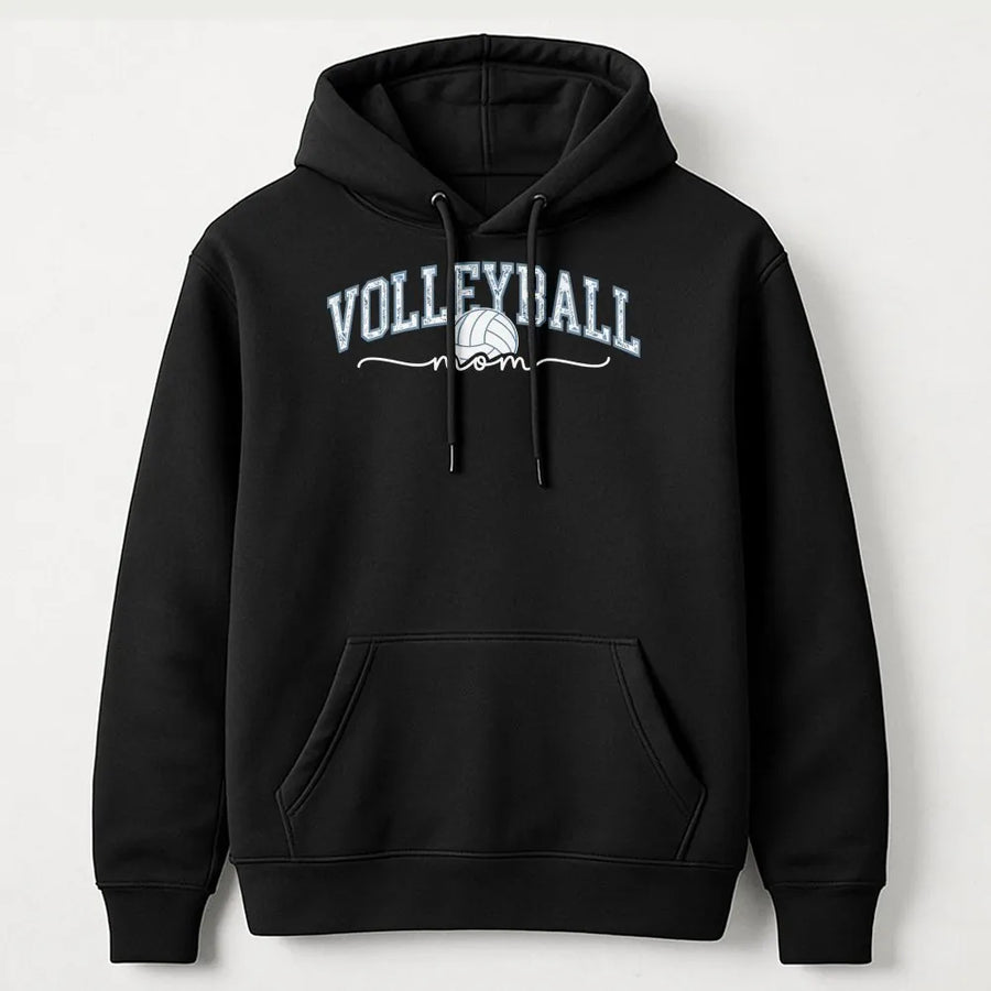 Volleyball Mom Hoodie | Retro Sport Graphic Sweatshirt | Premium Cotton-Poly Blend | Cute Gift For Volleyball Player Mom Fans