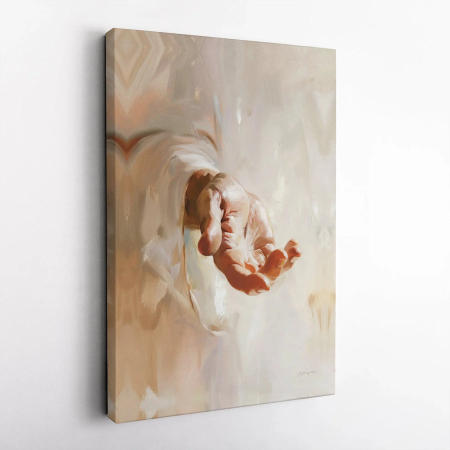 Jesus Reaching Hand Canvas Art | Inspirational Christian Wall Decor | Premium Gallery-Wrapped Print | Religious Gift for Home Office