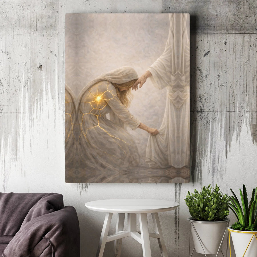 Jesus Healing The Broken Canvas Wall Art | Christian Kintsugi Faith Decor | Premium Gallery Wrapped Canvas | Inspirational Religious Gift for Women