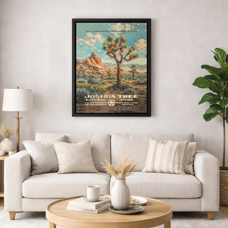 Joshua Tree National Park Canvas Wall Art | Vintage Travel Poster Print | Gallery-Quality 1.25" Profile | Nature Lover Gift & Desert Decor