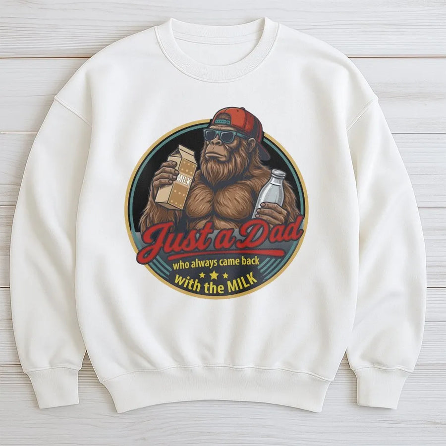 Funny Bigfoot Dad Sweatshirt | Retro Sasquatch Graphic Tee | Premium Cotton | Unique Father's Day Gift for Men