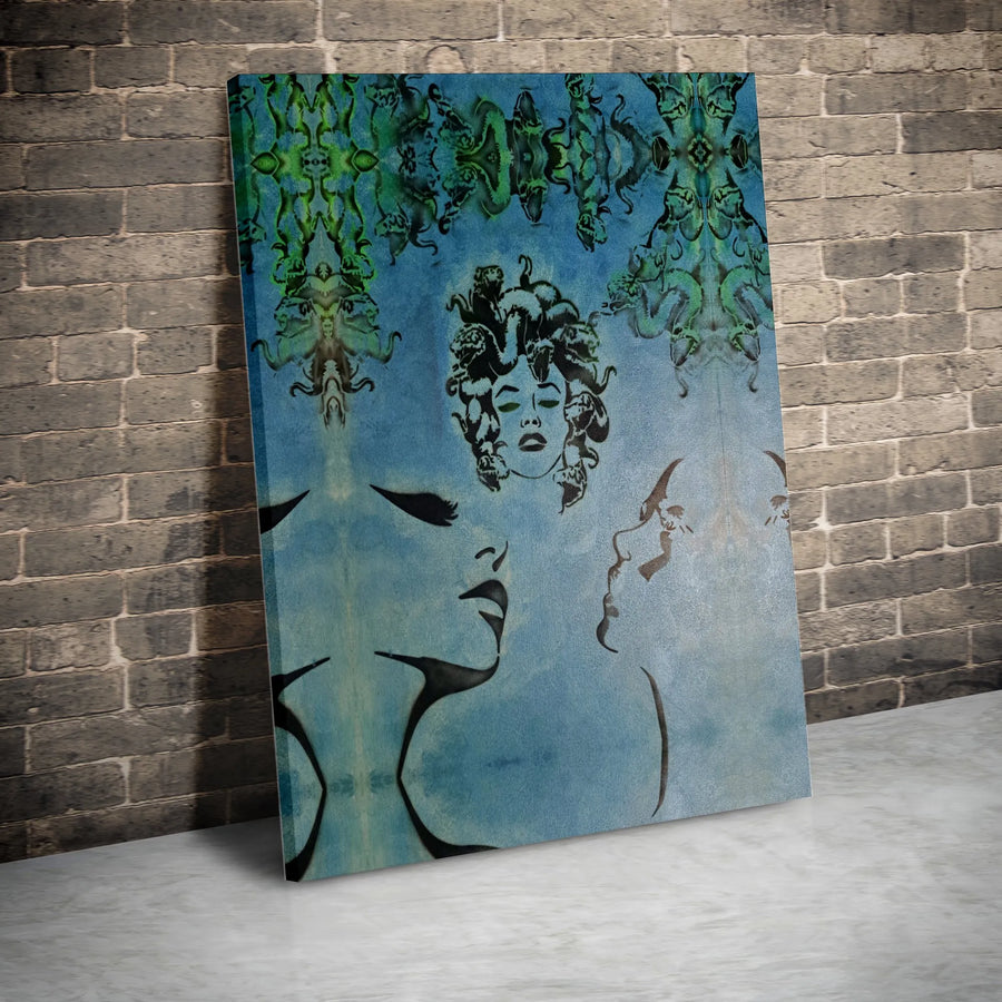 Medusa Wall Art Canvas | Abstract Greek Mythology Decor | Gallery Wrapped Premium Print | Unique Modern Home Office Gift