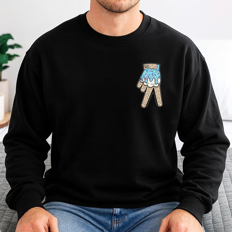Drippy Ice Cream Glove Sweatshirt | Peace Sign Graphic Tee | Soft Cotton Blend Crewneck | Trendy Y2K Aesthetic Gift For Teens