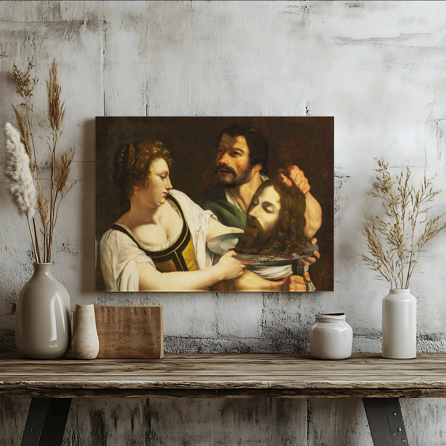 Baroque Art Canvas Print | Salome with the Head of John the Baptist | Premium Fade-Resistant Gallery Wrap | Collector's Religious Wall Art Decor