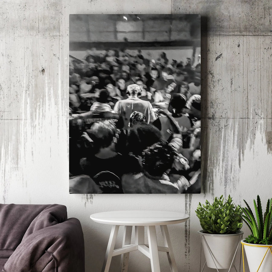 Crowd Street Photography Canvas Art | Black and White Urban Wall Decor | Premium 1.25" Gallery Wrap | Modern Home and Office Gift