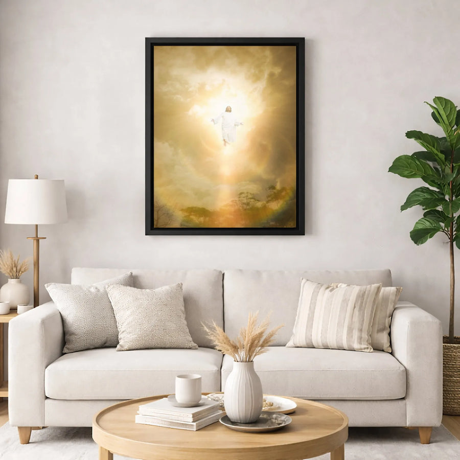 Ascension of Jesus Canvas Wall Art | Heavenly Light Religious Print | Premium Gallery-Wrapped Decor | Christian Spiritual Gift for Home or Church