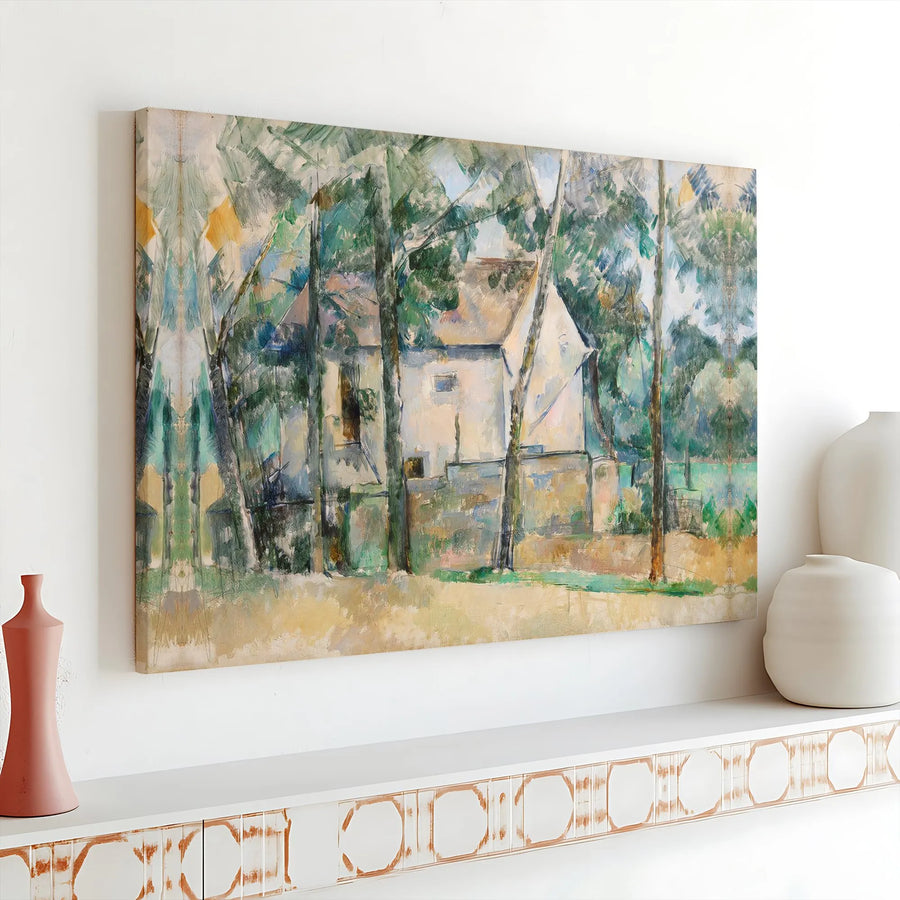 Paul Cézanne House and Trees Canvas | Impressionist Landscape Art Print | Premium 1.25" Gallery Wrap | Classic Fine Art Home Office Decor Gift