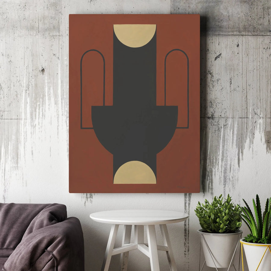 Abstract Vase Vertical Canvas | Minimalist Japandi Wall Art | Premium Thick Gallery Wrap Print | Modern Living Room Home Decor Gift