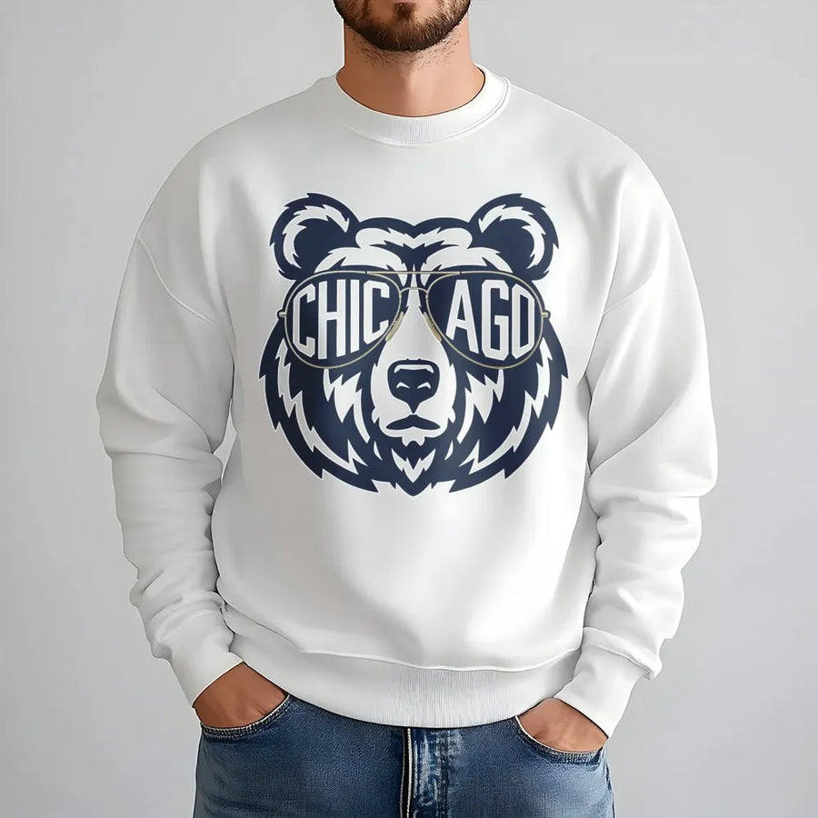 Vintage Chicago Football Bear Sweatshirt, Retro Fan Gift For Mens & Woment