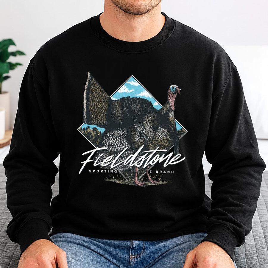 Wild Turkey Sweatshirt | Vintage Graphic Outdoor Sporting Design | Premium Cotton Blend | Gift for Hunter and Wildlife Enthusiast