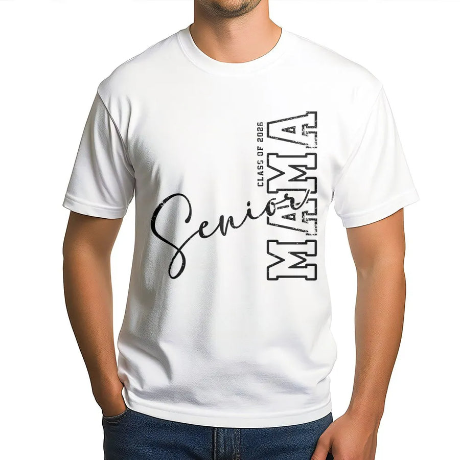 Senior Mama T-Shirt | Class of 2026 Graduation Graphic | Soft 100% Cotton Premium Tee | Proud Mom Gift for High School or College Senior Year