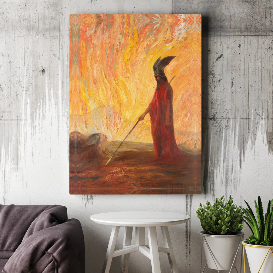 Odilon Redon Odhinn Canvas Art | Norse Mythology Painting Reproduction | Premium Thick Gallery Wrap Canvas | Collector's Fine Art Gift