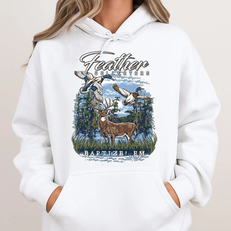 Hunting Hoodie | Whitetail Deer and Duck Graphics | Premium Soft Blend Fleece | Gift for Hunters and Outdoorsmen
