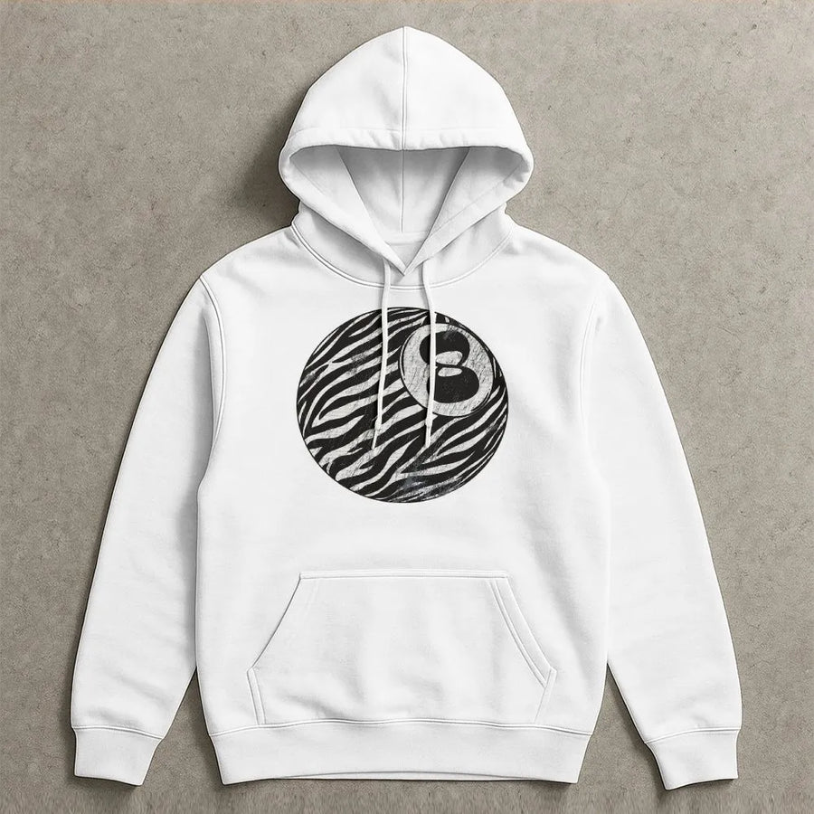 Zebra 8 Ball Hoodie | Distressed Western Graphic Pullover | Premium Cotton Blend | Punchy Western Wear Gift for Cowgirls
