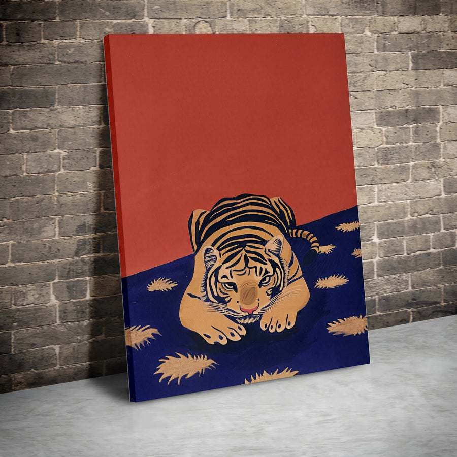 Japanese Tiger Canvas Print | Ukiyo-e Inspired Big Cat Illustration | Premium Fade-Resistant Wall Art | Modern Home & Office Decor Gift