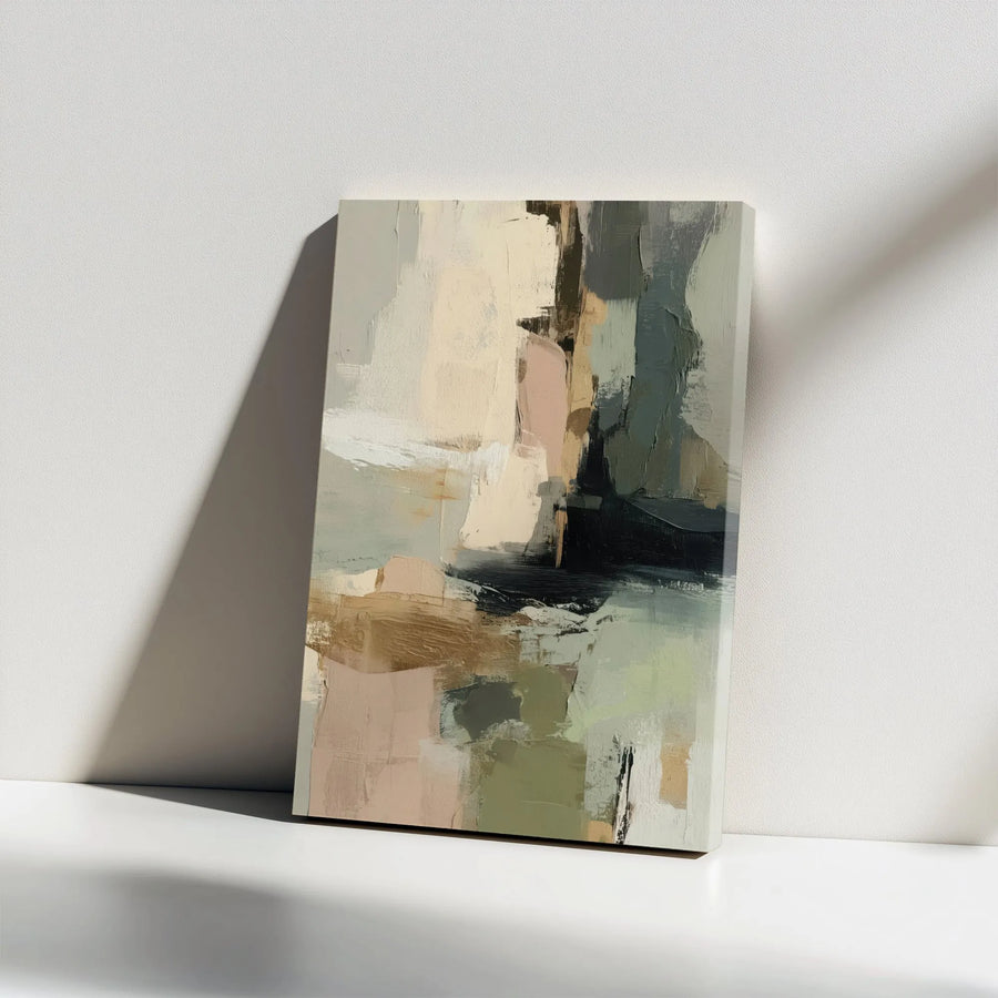 Abstract Wall Art Canvas Print | Textured Earth Tone Painting Print | Premium Gallery Wrap | Modern Home & Office Decor Gift