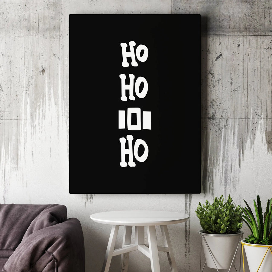 Ho Ho Ho Christmas Wall Art | Minimalist Typographic Canvas Print | Premium Fade-Resistant Decor | Festive Holiday Home Gift