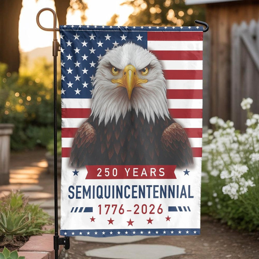 USA 250 Years Semiquincentennial Garden Flag | Patriotic Bald Eagle 1776-2026 Decor | Weather-Resistant Premium Polyester | Limited Edition Commemorative Gift