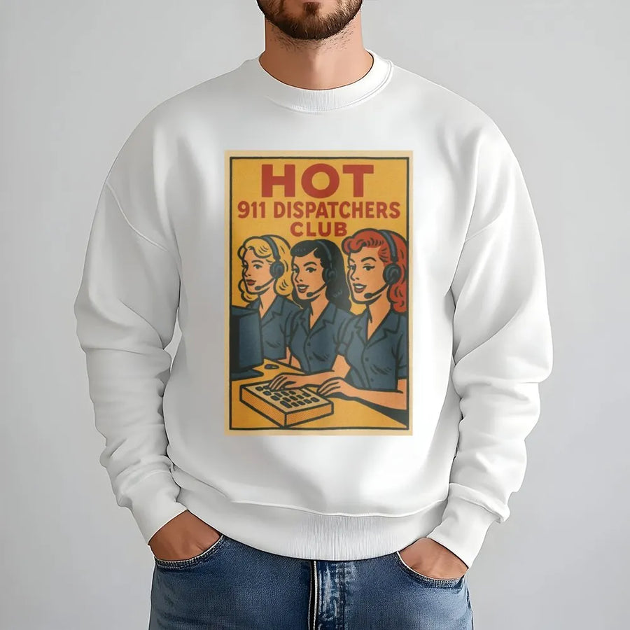 911 Dispatcher Sweatshirt | Retro Comic Book Emergency Operator Graphic | Premium Soft Cotton Crewneck | Funny Gift For Dispatcher & First Responder
