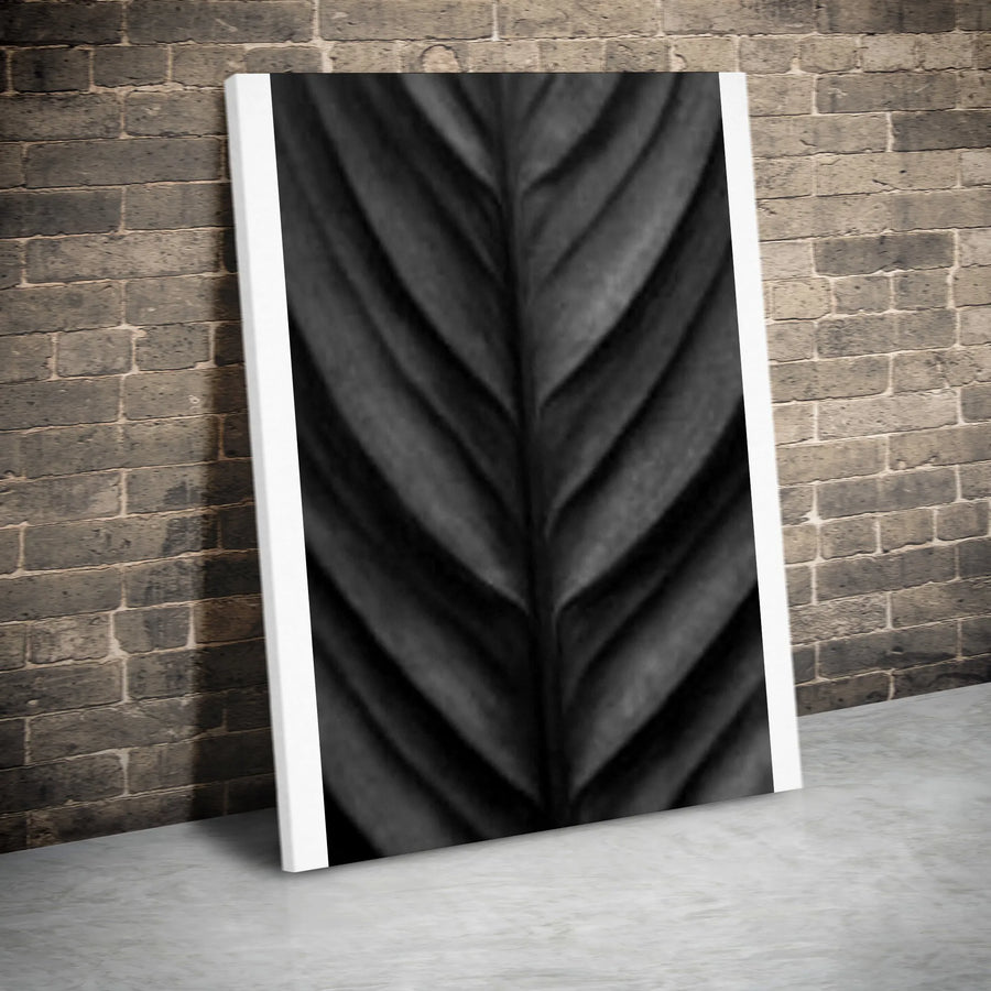 Black and White Leaf Canvas Print | Modern Minimalist Plant Art | Premium Gallery Wrapped Canvas | Living Room & Office Wall Decor Gift