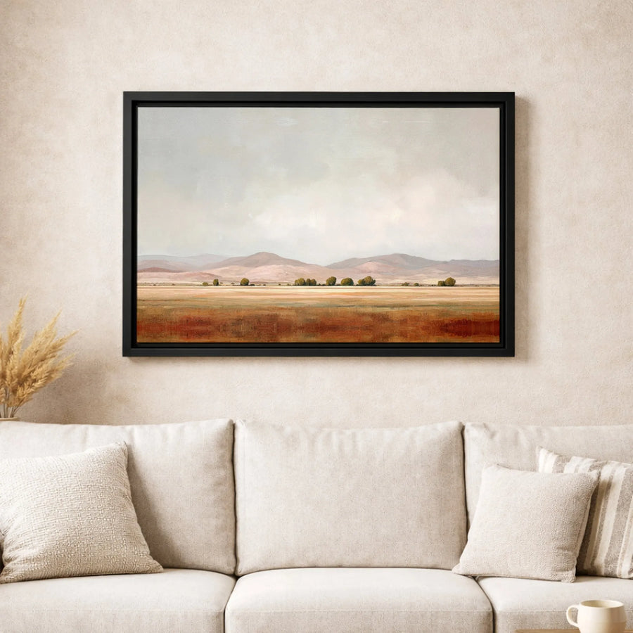 Landscape Wall Art Canvas | Modern Golden Field and Hills Print | 1.25-Inch Gallery Depth | Premium Home and Office Decor