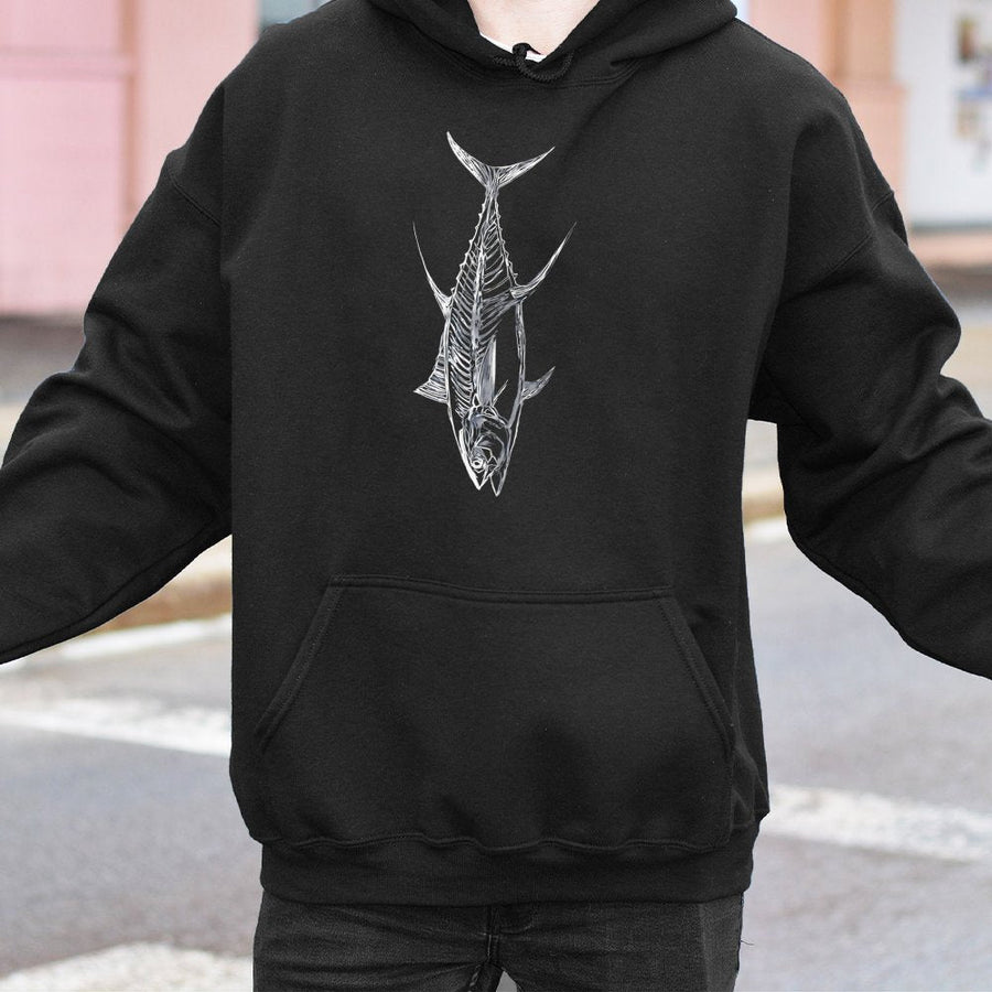 Tuna Fishing Hoodie | Minimalist Saltwater Fish Graphic | Premium Cotton Blend | Gift for Angler Fisherman Outdoor Enthusiast