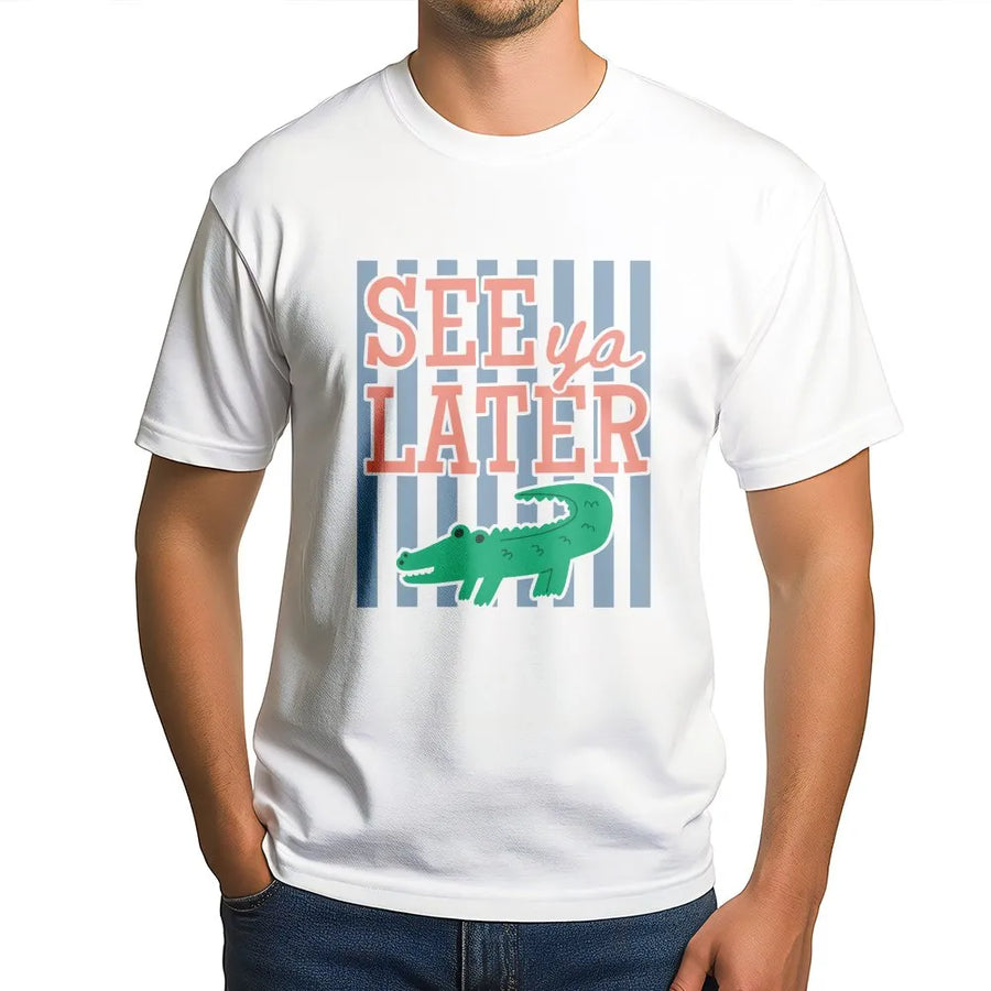 See Ya Later Alligator T-Shirt | Funny Last Day of School Pun | Soft Cotton Blend Pullover | Summer Break Gift for Teachers