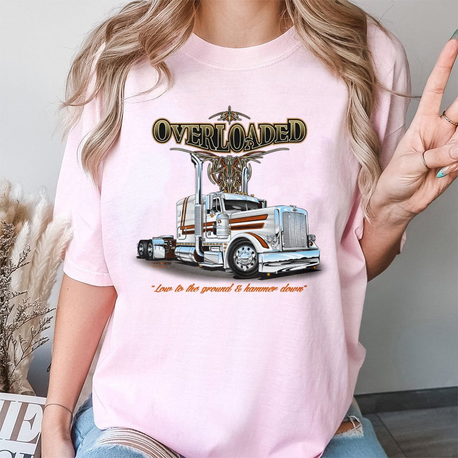 Overloaded Semi Truck T-Shirt | Vintage Big Rig Graphic Tee | Premium 100% Cotton | Gift For Truckers and Diesel Mechanics