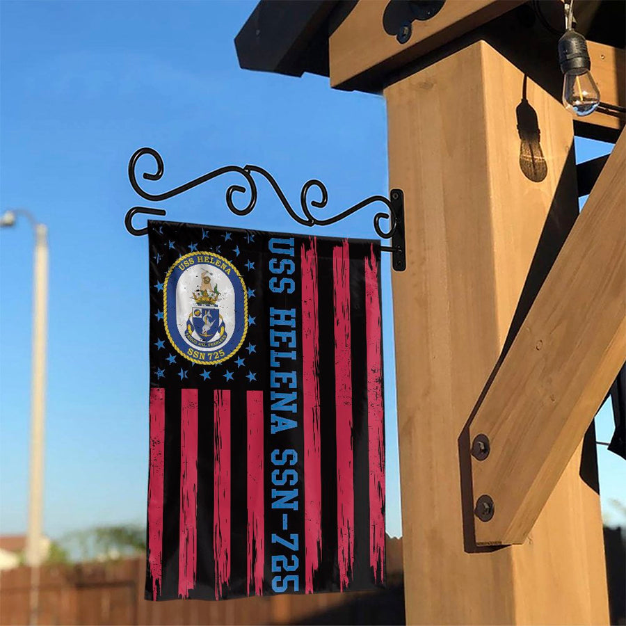 USS Helena SSN-725 Garden Flag | Patriotic US Navy Submarine Yard Decor | Weather-Resistant Premium Polyester | Gift for Submariner Veterans
