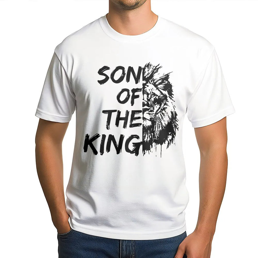Son Of The King T-Shirt | Lion Of Judah Graphic Art | Premium Cotton Faith Apparel | Religious Gift For Men And Women