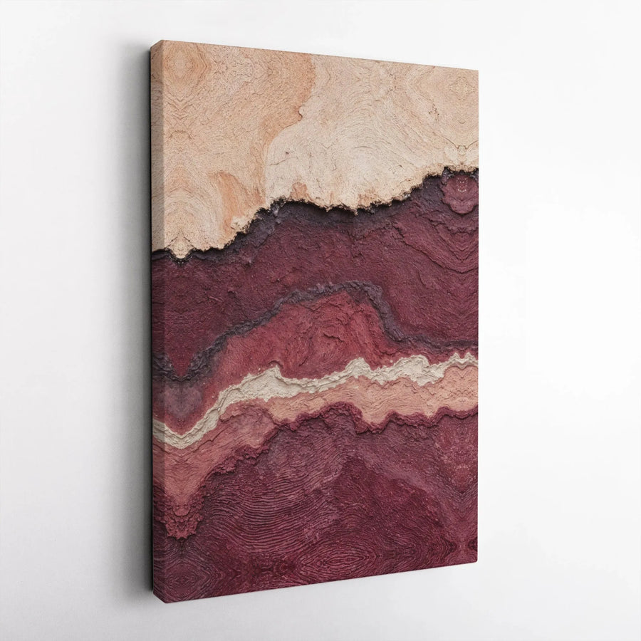 Geological Strata Canvas Print | Abstract Earth Tones Wall Art with Textured Look | Premium 1.25" Thick Canvas | Modern Office & Home Decor Gift